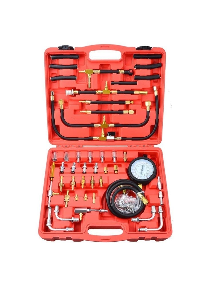TU-443 Universal Fuel Pressure Gauge Kit - 0-140 PSI/10 Bar Dual Dial Diagnostic Tool for Cars & Trucks - Image 2